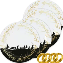 Herr der Ringe Der Set aus 4 Tellern und Serviettenringen Outlet