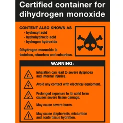 getDigital DHMO Dihydrogenmonoxid-Trinkglas Hot