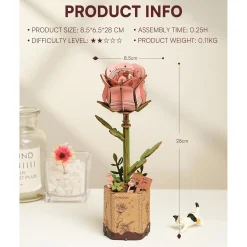 Robo Time Holzbausatz Pinke Rose Hot