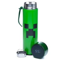 Puckator Minecraft Creeper Trinkflasche mit Digital Thermometer New