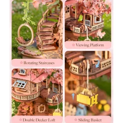Robotime Sakura Baumhaus Holzbausatz New