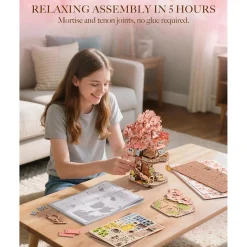 Robotime Sakura Baumhaus Holzbausatz New