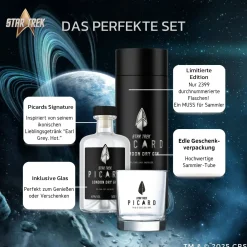 Star Trek Picard Earl Grey Gin mit Sammlerbox und Glas Outlet