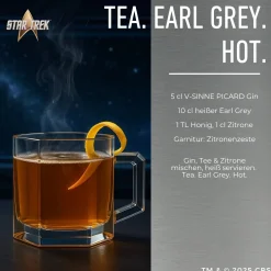 Star Trek Picard Earl Grey Gin mit Sammlerbox und Glas Outlet