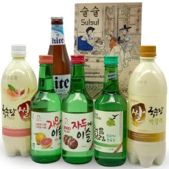 Dalgona Sulsul Normal: Überraschungsbox mit 6 alkoholischen Getränken aus Korea (Bier, Soju & Reiswein)