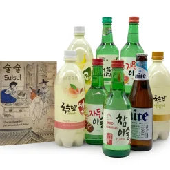 Dalgona Sulsul Normal: Überraschungsbox mit 6 alkoholischen Getränken aus Korea (Bier, Soju & Reiswein)