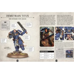 Warhammer 40K Lexikon der Figuren mit Leutnant Titus Miniatur Discount